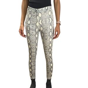 Women's Snake-Print Slim Pants - Black & White